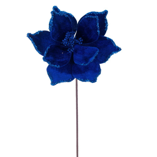 VIC-RG235902 - 21.5" Blue Poinsettia 10" Flower, 6-Pack - Vickerman