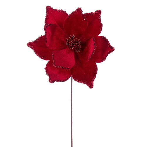 VIC-RG235903 - 21.5" Red Poinsettia 10" Flower, 6-Pack - Vickerman