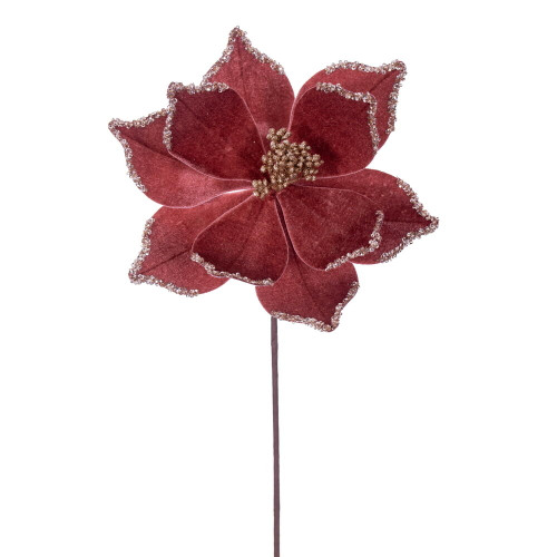 VIC-RG235958 - 21.5" Rose Gold Poinsettia 10" Flower, 6-Pack - Vickerman