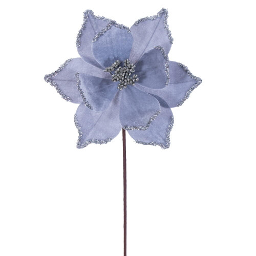 VIC-RG235987 - 21.5" Pewter Poinsettia 10" Flower, 6-Pack - Vickerman