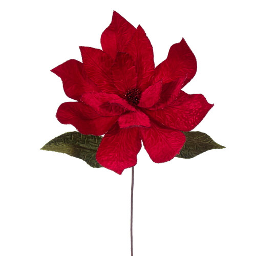 VIC-RG237703 - 27.5" Red Poinsettia 24" Flower, 2-Pack - Vickerman