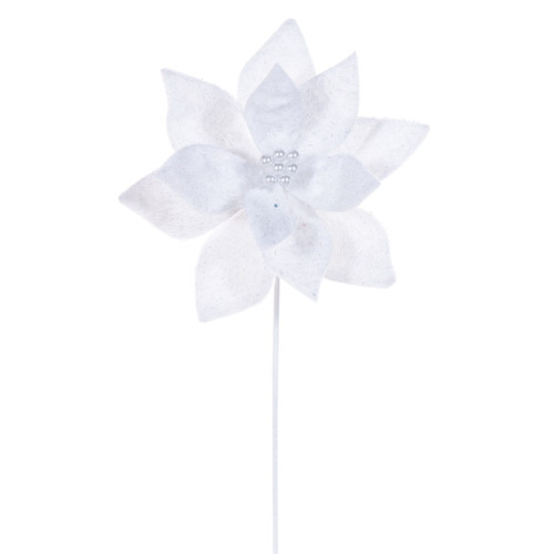 VIC-RG251111 - 20" White Soft Poinsettia Stem, 3-Pack - Vickerman