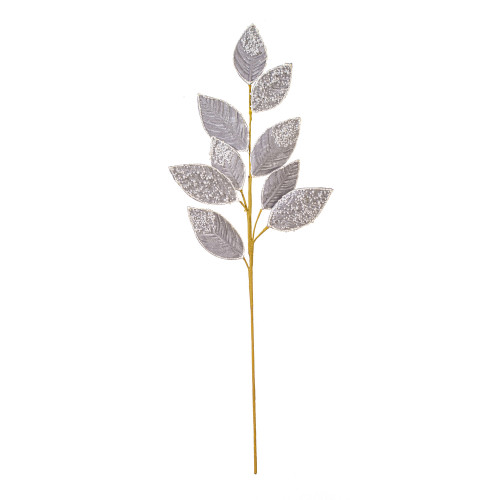 VIC-RG253307 - 32" Silver Velvet Pearl Leaf Spray, 2-Pack - Vickerman
