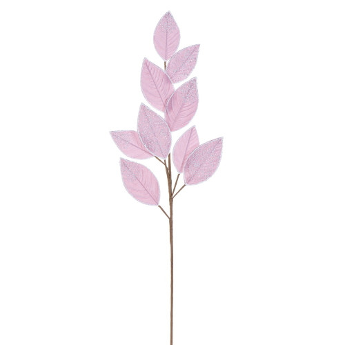 VIC-RG253379 - 32" Pink Velvet Pearl Leaf Spray, 2-Pack - Vickerman