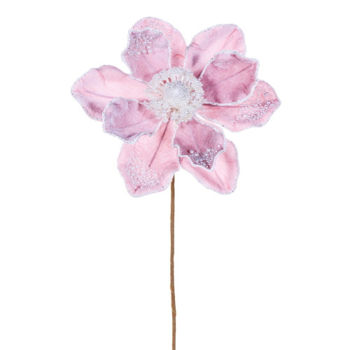VIC-RG253679 - 17" Pink Pearl Magnolia 8" Flower, 2-Pack - Vickerman