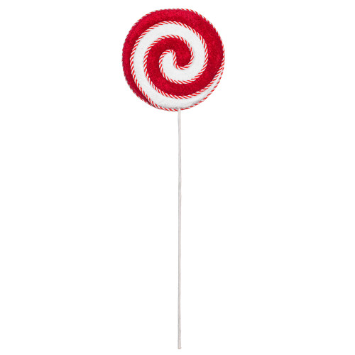 VIC-RPQ252703 - 26" Red/White Velvet Lollipop 2 Assorted/Set - Vickerman