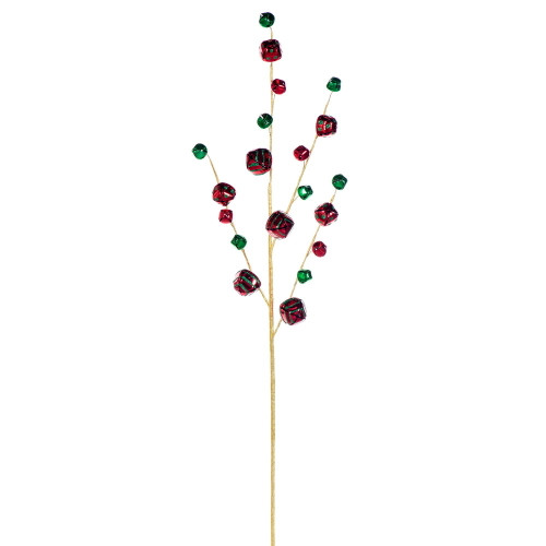 VIC-RPQ254529 - 29.5" Red/Green Bell Spray, 2-Pack - Vickerman