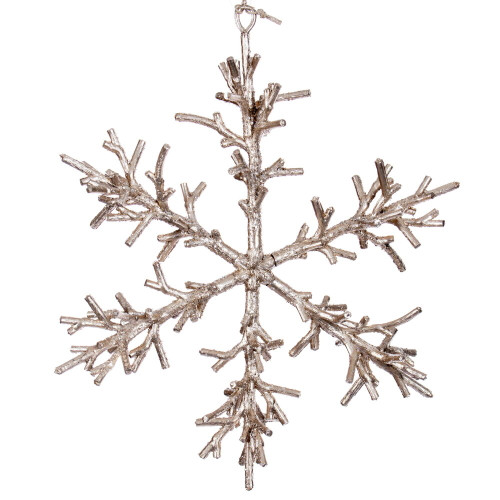 VIC-RV230538 - 9" Champagne Twig Snowflake Ornament, 3-Pack - Vickerman