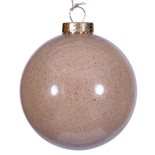 VIC-RV231843 - 6" Beige Ball Ornament, 2-Pack - Vickerman