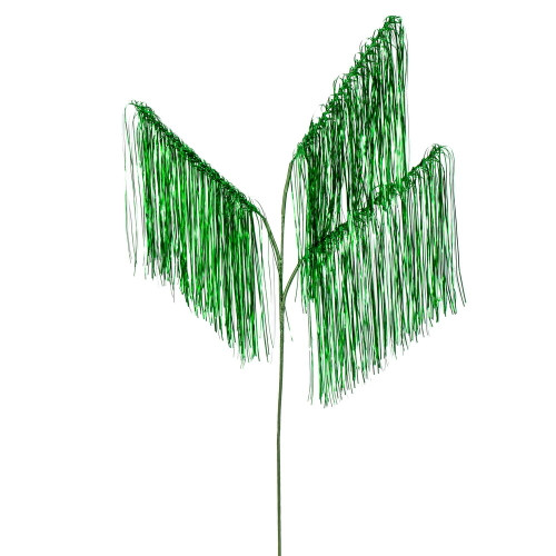 VIC-RX241304 - 36" Green Tinsel Icicle 3-Tip Spray 3Pk - Vickerman