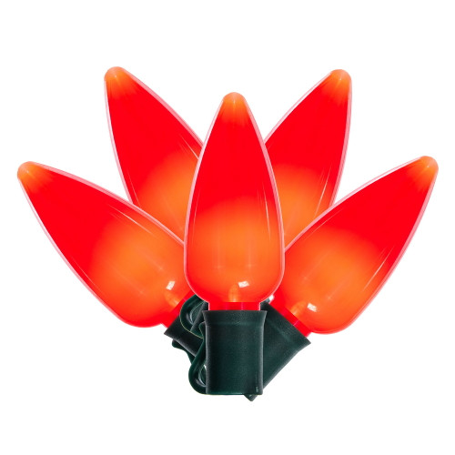 VIC-X12GC953 - 25 Lights LED C9 Red Ceramic Green Wire 12"Sp 25'L - Vickerman