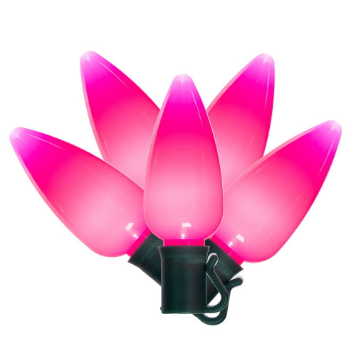 VIC-X12GC960 - 25 Lights LED C9 Pink Ceramic Green Wire 12"Sp 25'L - Vickerman