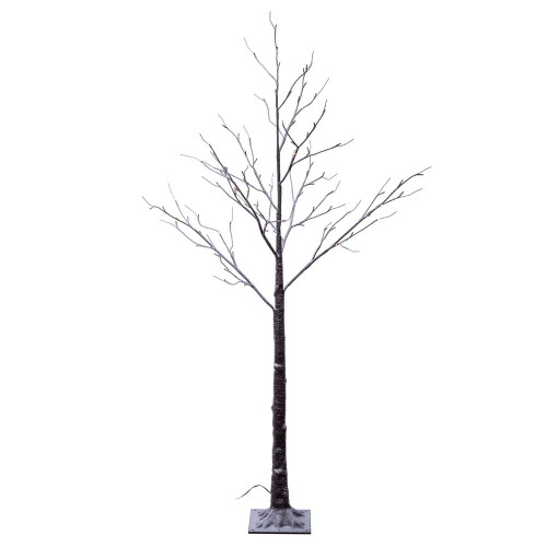 VIC-X220860 - 6' Brown Frosted Twig Tree LED 96 Warm White - Vickerman