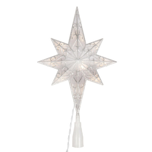 VIC-X222407 - 14.5" LED Silver 8 Pt Star Tree Topper - Vickerman