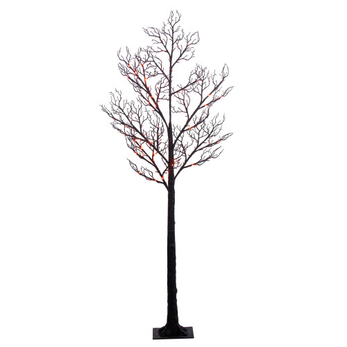 VIC-X231061LED - 6' Black Twig Tree 96 Purple/Orange LED - Vickerman