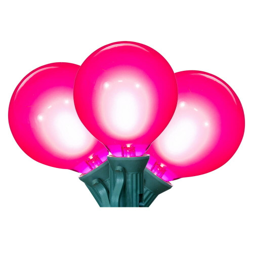 VIC-X24G5009 - 15 Lights Pink LED G50 EC Set Green Wire 12"Sp - Vickerman