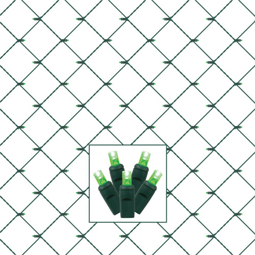 VIC-X4G4614CSA - 120 Lights 4'x6' LED Green/Green Wire Wide Angle Net - Vickerman