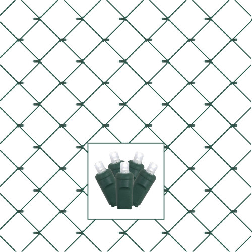 VIC-X4G4619CSA - 120 Lights 4'x6' LED Pure White/Green Wire Wide Angle Net - Vickerman