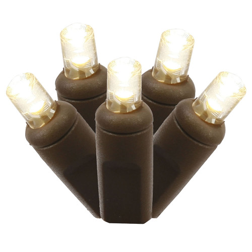 VIC-X6B6701T - 50 Lights LED Wm White Twinkle WA Brown Wire 6"Sp 25'L - Vickerman