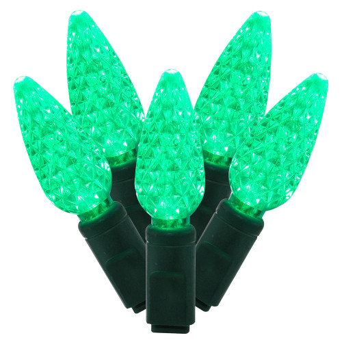 VIC-X6G8504PBG - 50 Lights LED Green/Green Wire C6 EC Set 6"x25'L - Vickerman