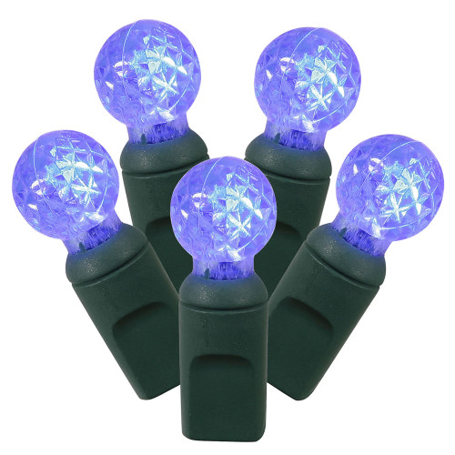 VIC-X6G9502 - 50 Lights LED Blue/Green Wire G12 EC Set 25'L - Vickerman