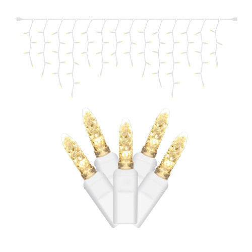 VIC-X6W3101PBG - 70 Lights LED Wm White/Warm White M5 Icicle EC Set 9'L - Vickerman