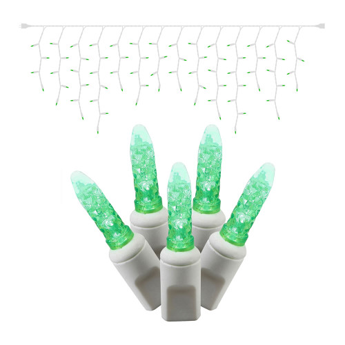VIC-X6W3104T - 70 Lights LED Gr Twinkle/Warm White M5 Icicle EC Set 9'L - Vickerman