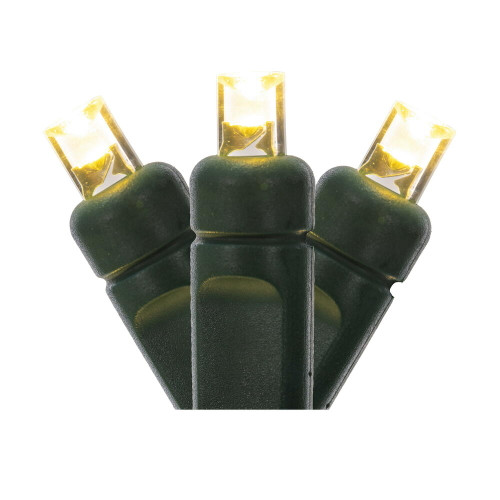 VIC-X8G6501PBG - 50 Lights LED Wm Wt/Green Wire WA EC Set 1Pc 8"x34'L - Vickerman
