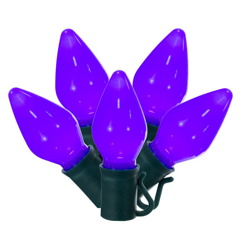 VIC-X8GC756 - 25 Lights LED C7 Purple Ceramic Green Wire 8"Sp 16'L - Vickerman