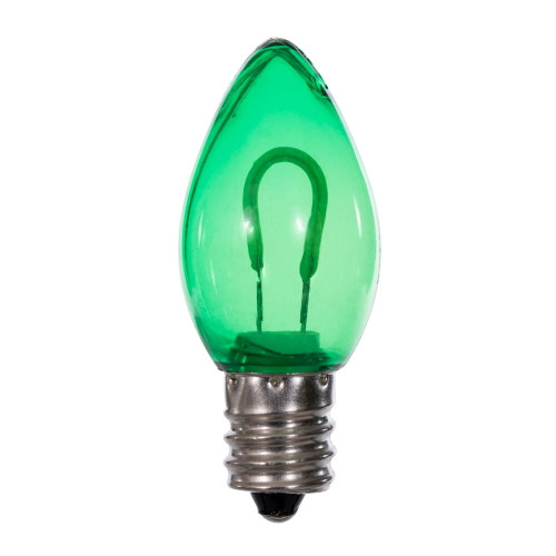 VIC-XC7TU04-25 - C7 Transparent Filament Green Bulb .6W, 25-Pack - Vickerman