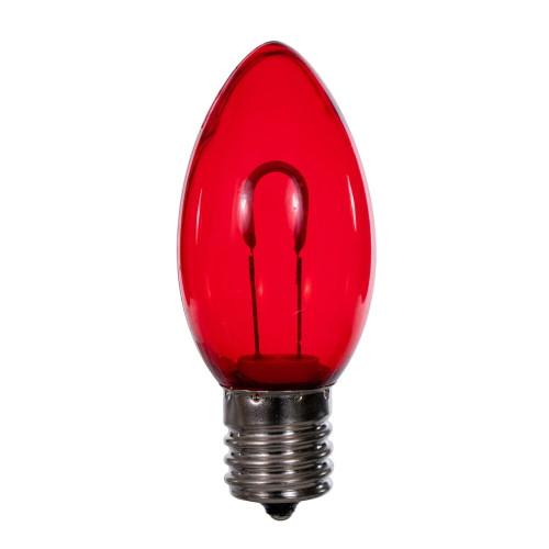 VIC-XC9TU03-25 - C9 Transparent Filament Red Bulb .6W, 25-Pack - Vickerman