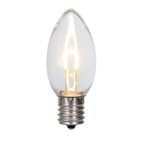 VIC-XC9TU10-25 - C9 Transparent Filament Pure Wt Bulb .6W, 25-Pack - Vickerman
