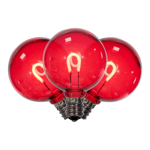 VIC-XG40TU03-25 - G40 Transparent Filament Red Bulb .6W, 25-Pack - Vickerman