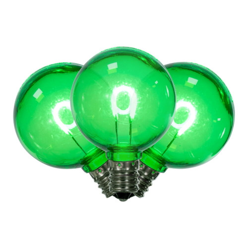 VIC-XG40TU04-25 - G40 Transparent Filament Green Bulb .6W, 25-Pack - Vickerman
