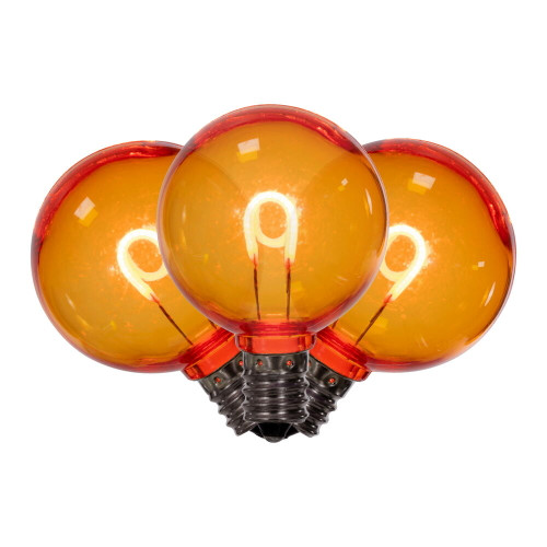 VIC-XG40TU08-25 - G40 Transparent Filament Amber Bulb .6W, 25-Pack - Vickerman
