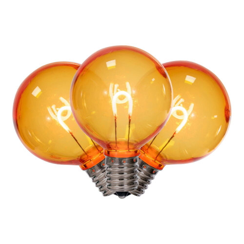 VIC-XG50TU08-25 - G50 Transparent Filament Amber Bulb .6W, 25-Pack - Vickerman