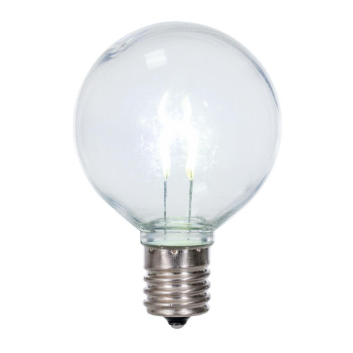 VIC-XG50TU10-25 - G50 Transparent Filament Pure Wt Bulb .6W, 25-Pack - Vickerman