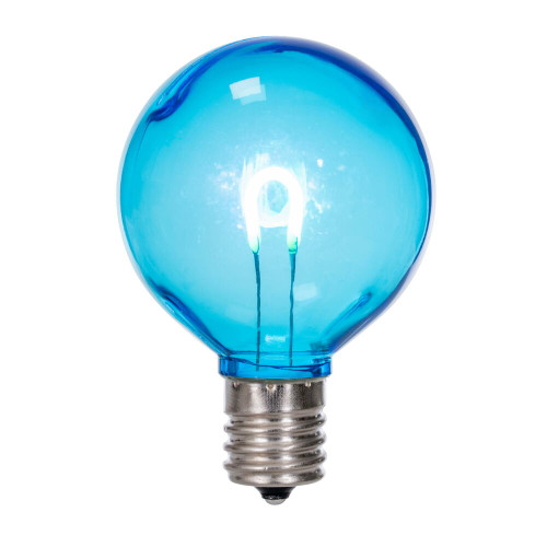 VIC-XG50TU32-25 - G50 Transparent Filament Teal Bulb .6W, 25-Pack - Vickerman