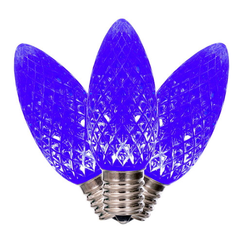 VIC-XLEDC92-25 - C9 Faceted LED Blue Bulb.8w, 25-Pack - Vickerman