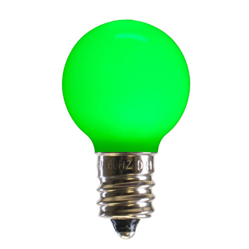 VIC-XLEDCG34-25 - G30 Green Ceramic LED Bulb E12 .6W, 25-Pack - Vickerman