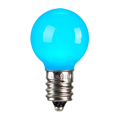 VIC-XLEDCG3L-25 - G30 Teal Ceramic LED Bulb E12 .6W, 25-Pack - Vickerman