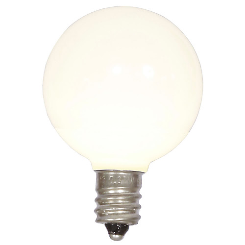 VIC-XLEDCG41-25 - G40 Wm White Ceramic LED Bulb E12 .6W 25 Bag - Vickerman