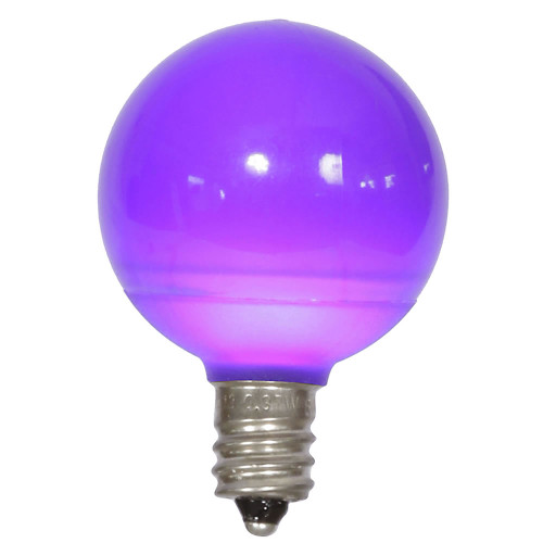 VIC-XLEDCG46-25 - G40 Purple Ceramic LED Bulb E12 .6W 25 Bag - Vickerman