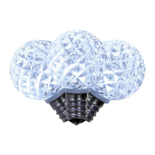 VIC-XLEDG35-25 - G30 Faceted LED Cool White Bulb E12, 25-Pack - Vickerman