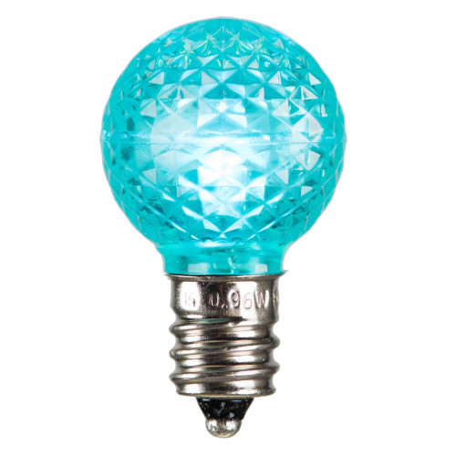 VIC-XLEDG3L-25 - G30 Faceted LED Teal Bulb E12 .6W, 25-Pack - Vickerman