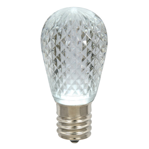 VIC-XLEDS19-10 - 11S14 Faceted LED Pure Wt Lamp E26, 10-Pack - Vickerman