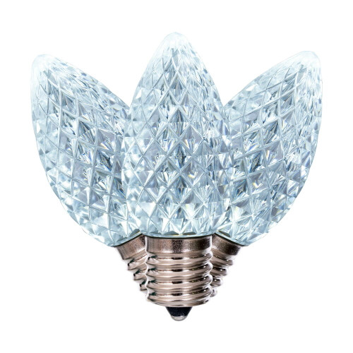 VIC-XRETC910T-25 - C9 Faceted Pure White Twinkle, 25-Pack - Vickerman