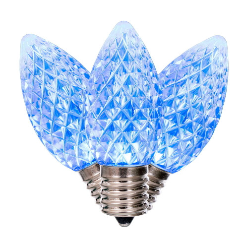 VIC-XRETC932-25 - C9 Faceted Teal Retro SMD Bulb, 25-Pack - Vickerman
