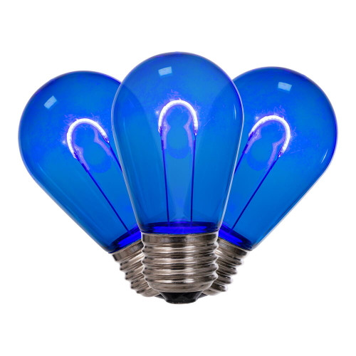 VIC-XS14TU02-10 - S14 Transparent Filament Blue Bulb .6W, 10-Pack - Vickerman
