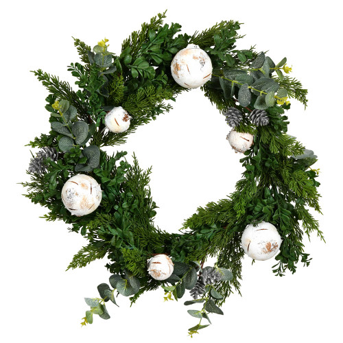VIC-RL191922 - 22" Green Cypress Blend Wreath - Vickerman